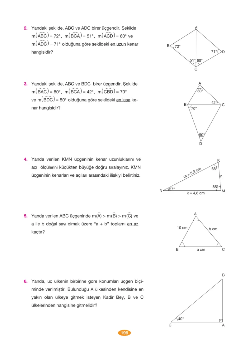 8. Sınıf Matematik Ders Kitabı Cevapları Berkay Yayınları Sayfa 196