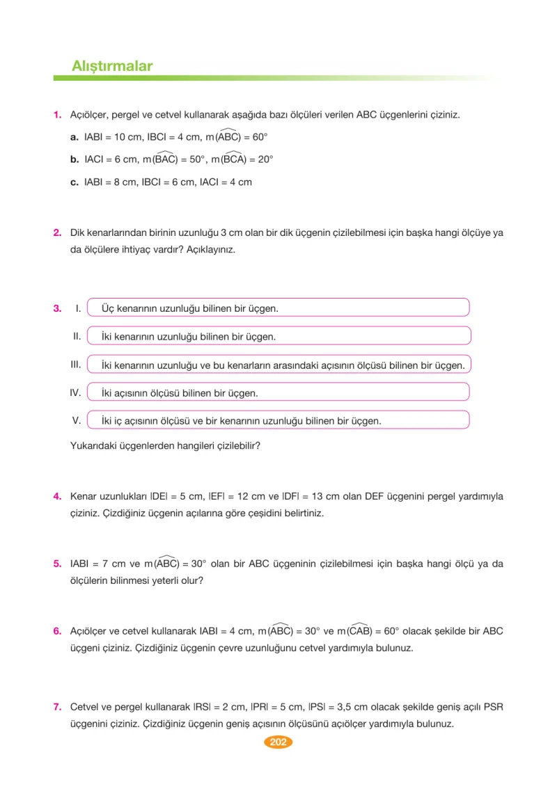 8. Sınıf Matematik Ders Kitabı Cevapları Berkay Yayınları Sayfa 202