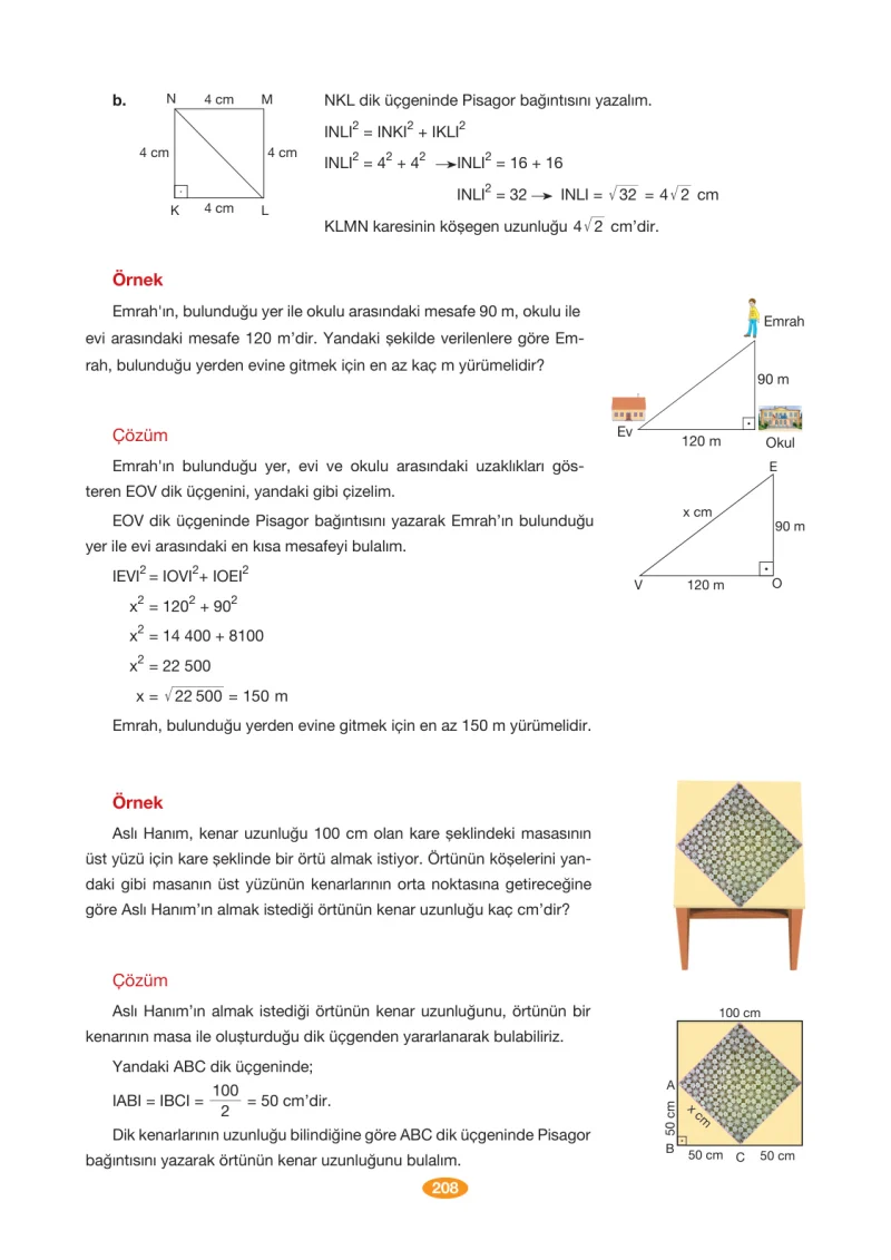 8. Sınıf Matematik Ders Kitabı Cevapları Berkay Yayınları Sayfa 208