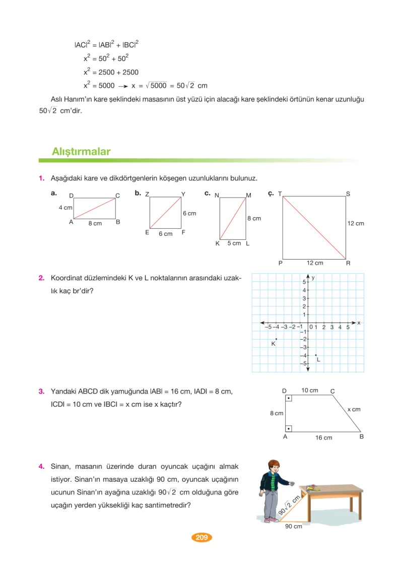 8. Sınıf Matematik Ders Kitabı Cevapları Berkay Yayınları Sayfa 209