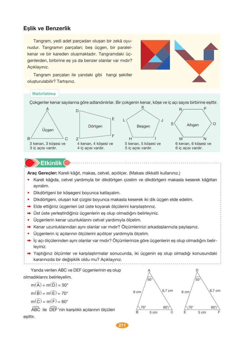 8. Sınıf Matematik Ders Kitabı Cevapları Berkay Yayınları Sayfa 211