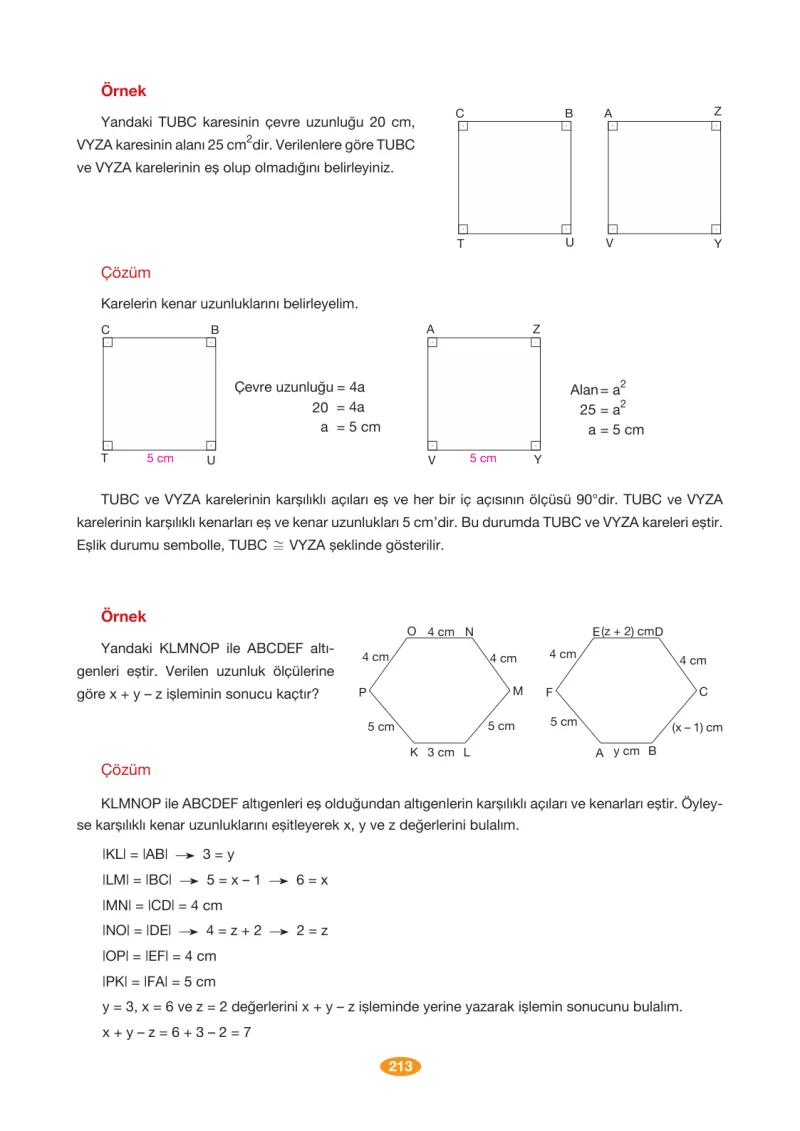 8. Sınıf Matematik Ders Kitabı Cevapları Berkay Yayınları Sayfa 213