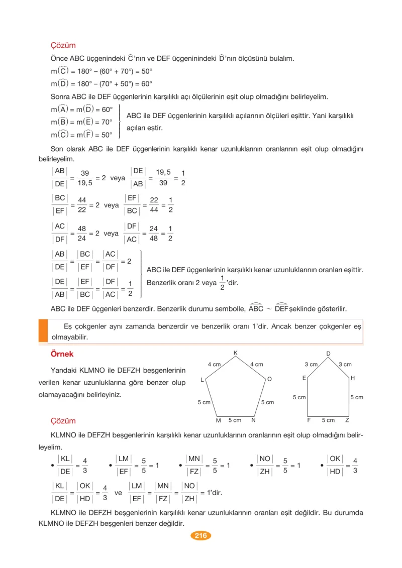 8. Sınıf Matematik Ders Kitabı Cevapları Berkay Yayınları Sayfa 216
