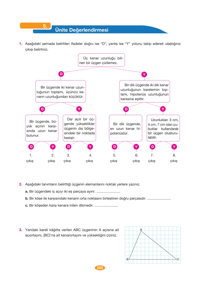 8. Sınıf Matematik Ders Kitabı Cevapları Berkay Yayınları Sayfa 220