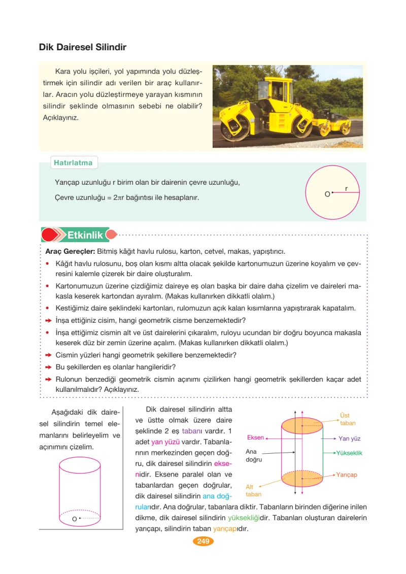 8. Sınıf Matematik Ders Kitabı Cevapları Berkay Yayınları Sayfa 249