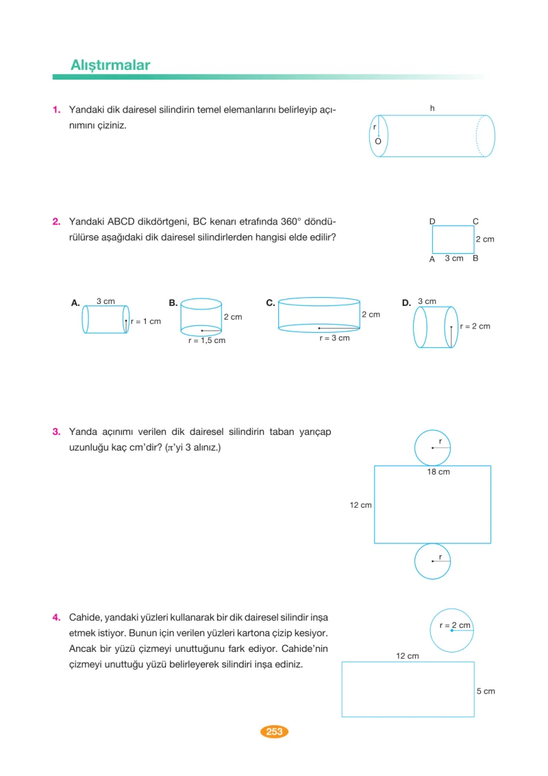 8. Sınıf Matematik Ders Kitabı Cevapları Berkay Yayınları Sayfa 253