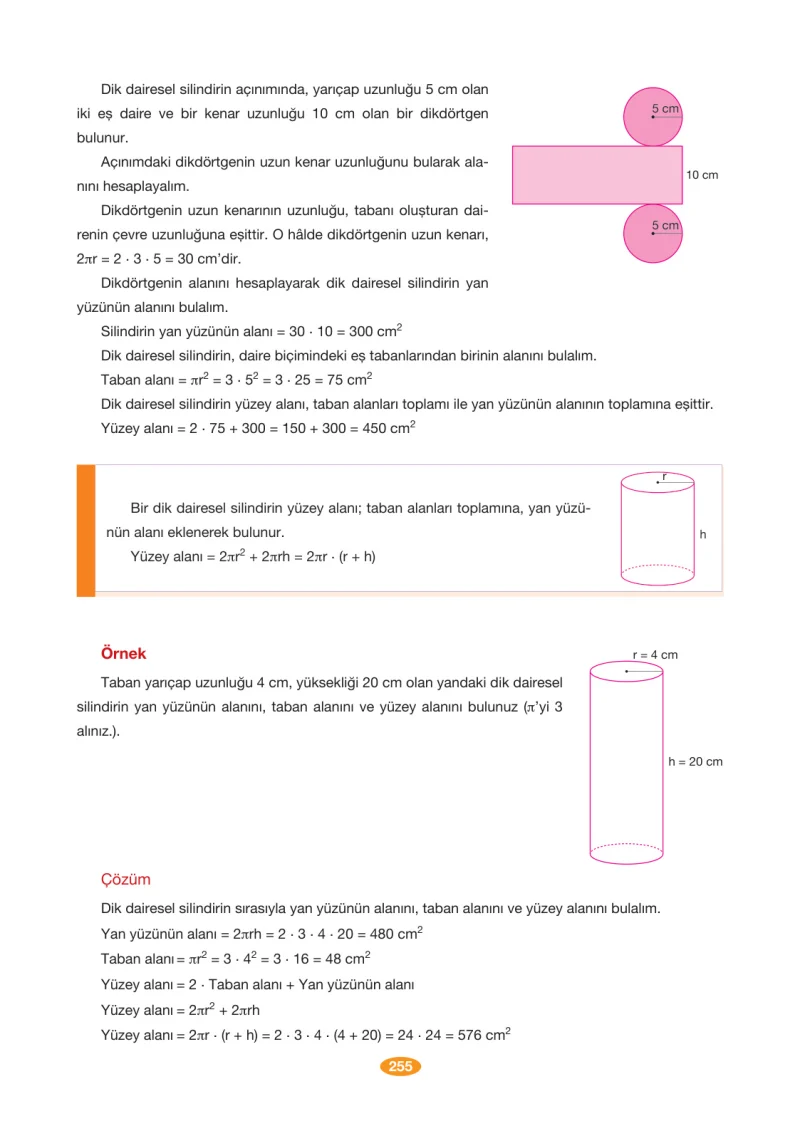 8. Sınıf Matematik Ders Kitabı Cevapları Berkay Yayınları Sayfa 255