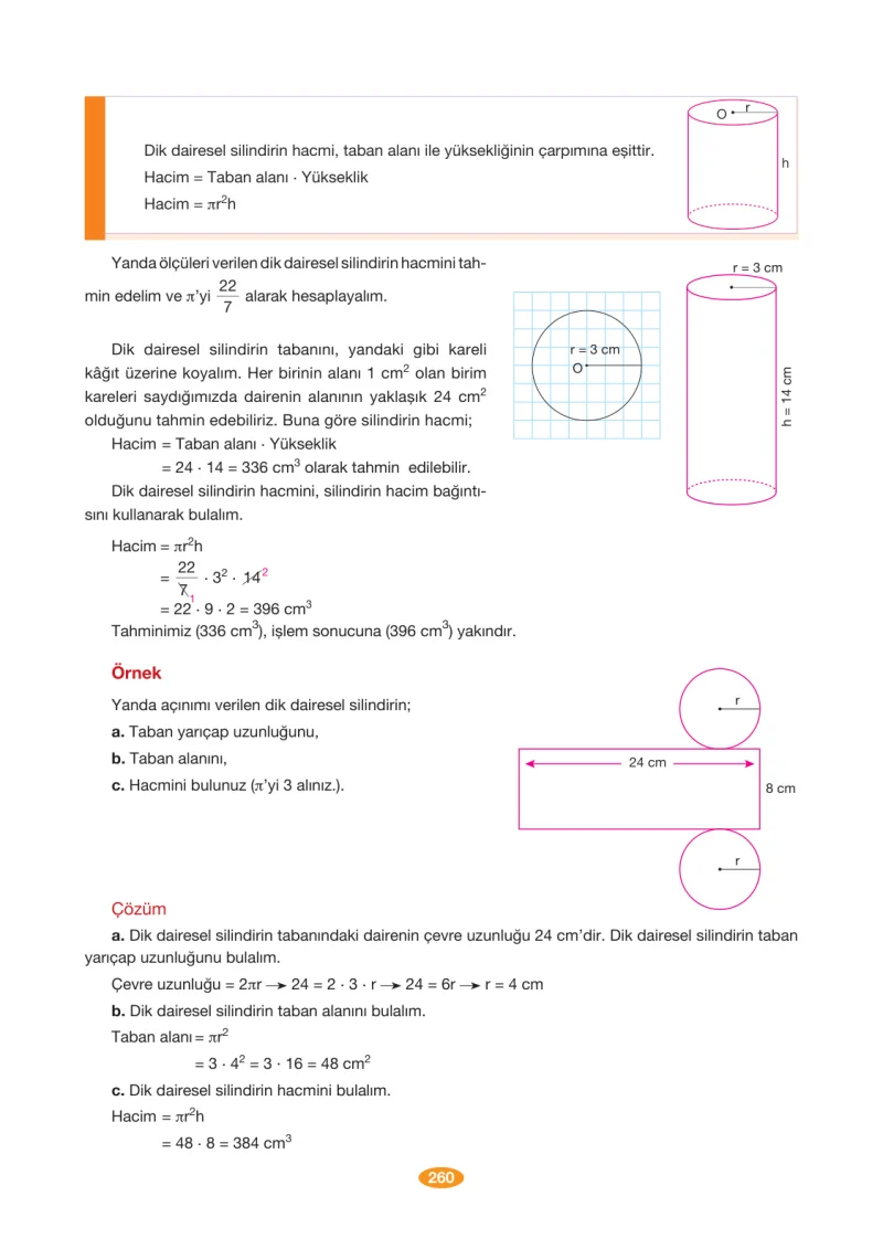 8. Sınıf Matematik Ders Kitabı Cevapları Berkay Yayınları Sayfa 260