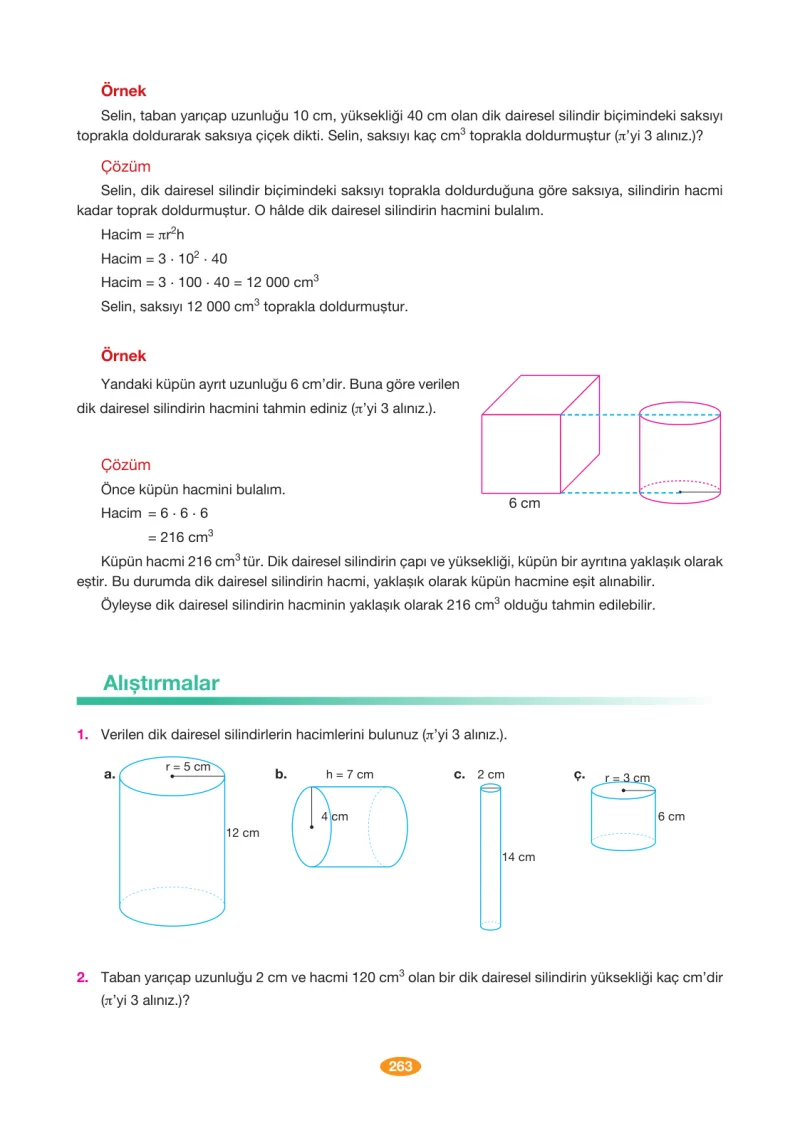 8. Sınıf Matematik Ders Kitabı Cevapları Berkay Yayınları Sayfa 263