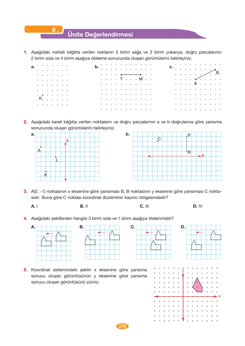 8. Sınıf Matematik Ders Kitabı Cevapları Berkay Yayınları Sayfa 276