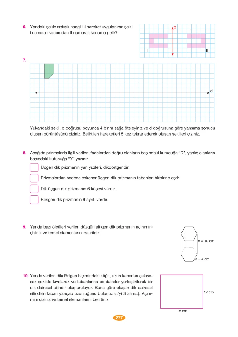 8. Sınıf Matematik Ders Kitabı Cevapları Berkay Yayınları Sayfa 277