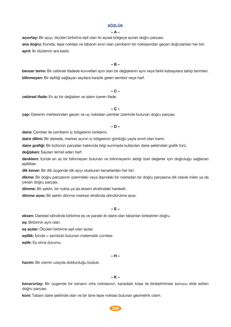 8. Sınıf Matematik Ders Kitabı Cevapları Berkay Yayınları Sayfa 286