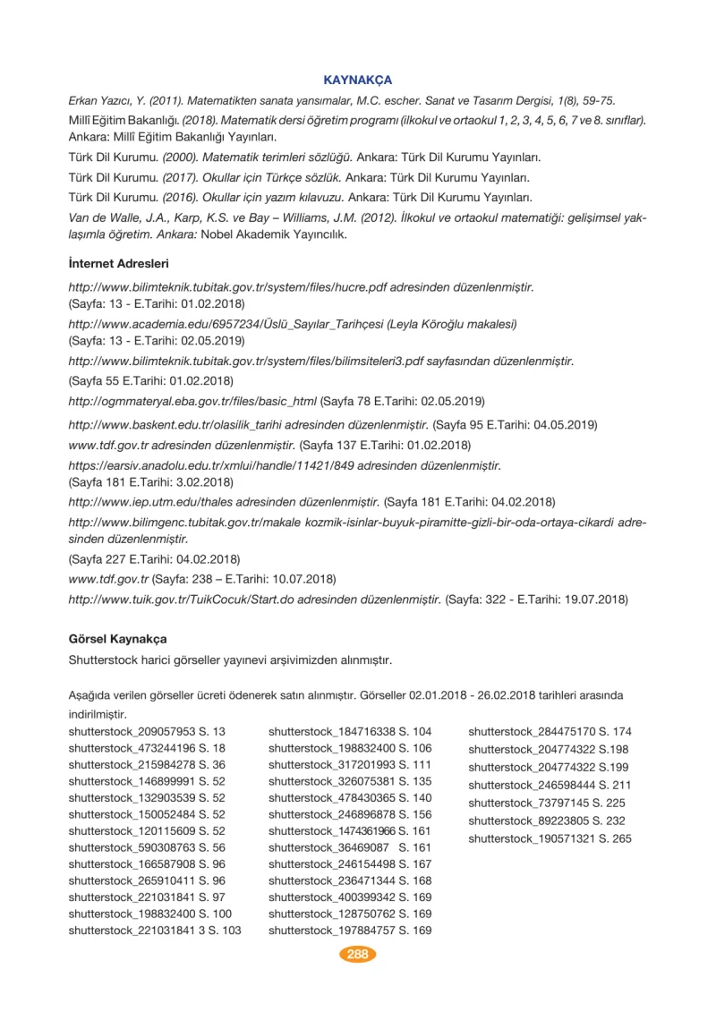 8. Sınıf Matematik Ders Kitabı Cevapları Berkay Yayınları Sayfa 288