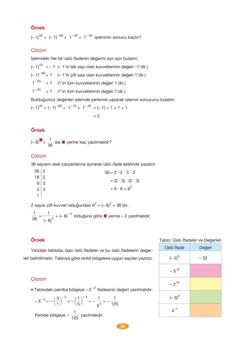 8. Sınıf Matematik Ders Kitabı Cevapları Berkay Yayınları Sayfa 33