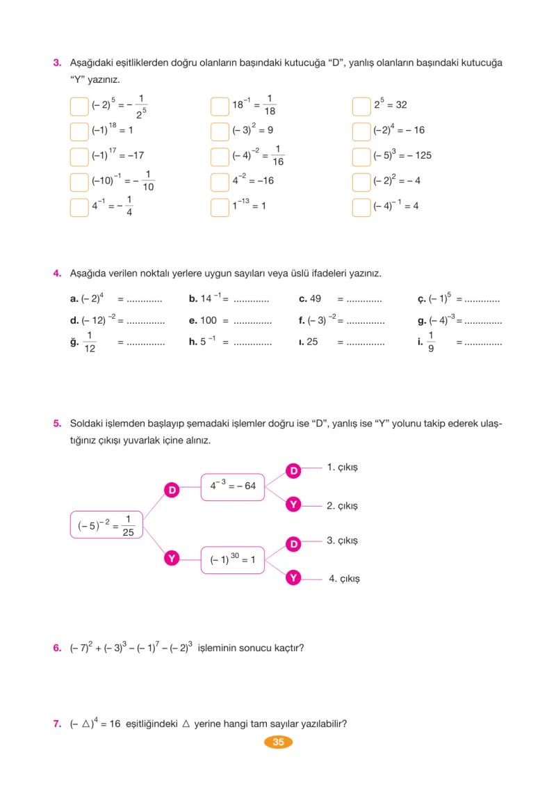 8. Sınıf Matematik Ders Kitabı Cevapları Berkay Yayınları Sayfa 35