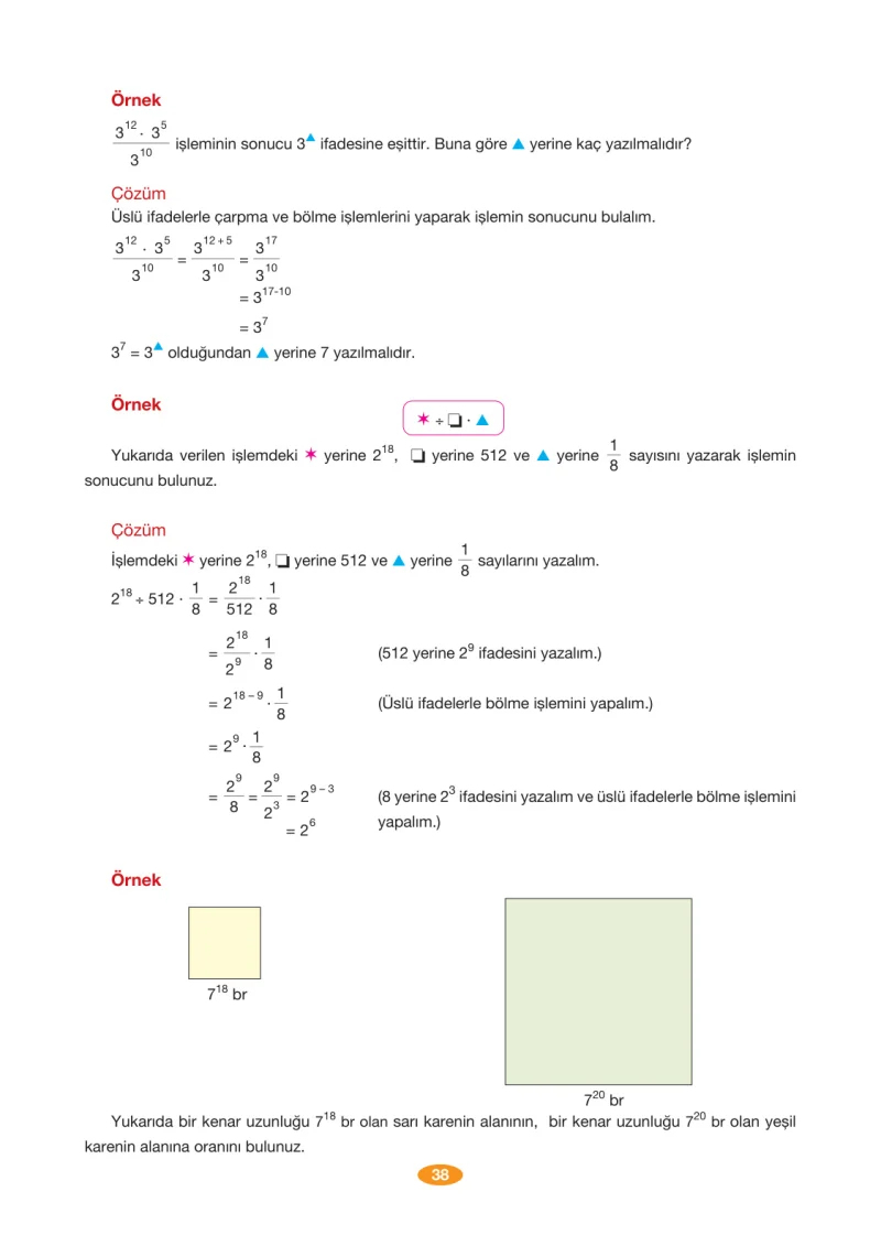 8. Sınıf Matematik Ders Kitabı Cevapları Berkay Yayınları Sayfa 38