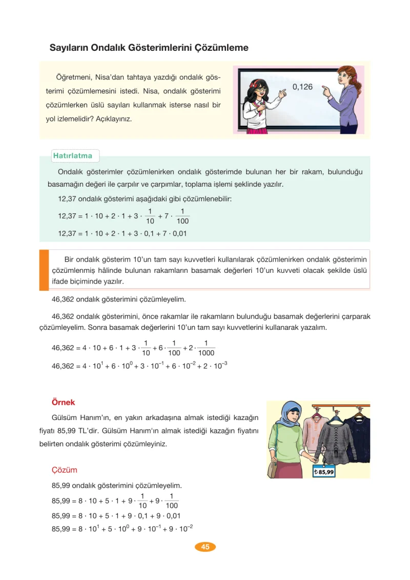8. Sınıf Matematik Ders Kitabı Cevapları Berkay Yayınları Sayfa 45