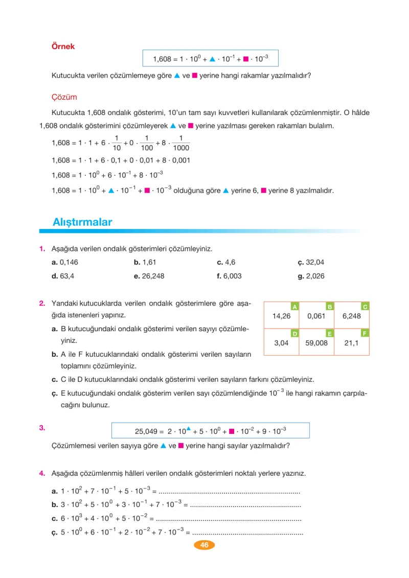 8. Sınıf Matematik Ders Kitabı Cevapları Berkay Yayınları Sayfa 46