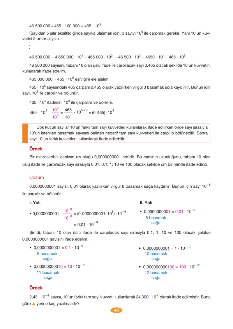 8. Sınıf Matematik Ders Kitabı Cevapları Berkay Yayınları Sayfa 48