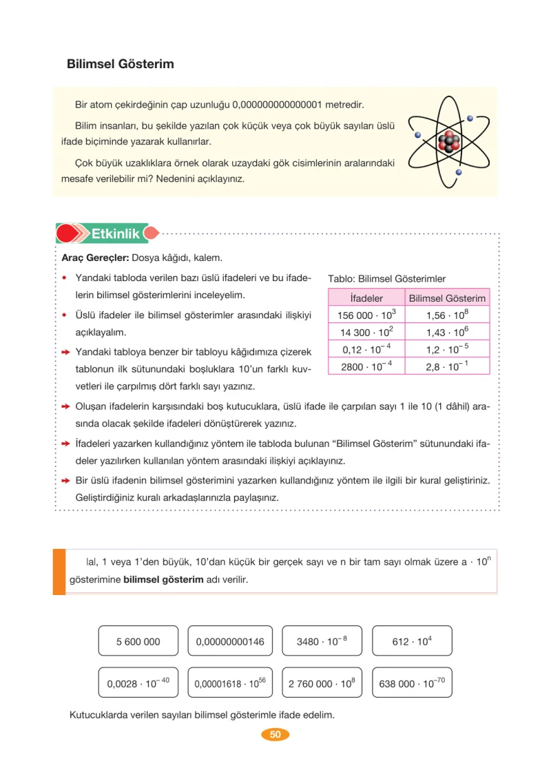 8. Sınıf Matematik Ders Kitabı Cevapları Berkay Yayınları Sayfa 50