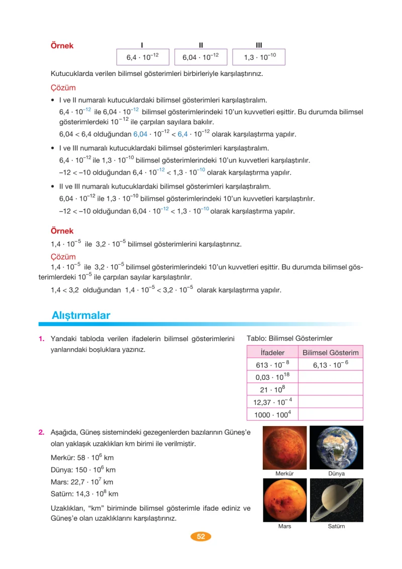 8. Sınıf Matematik Ders Kitabı Cevapları Berkay Yayınları Sayfa 52