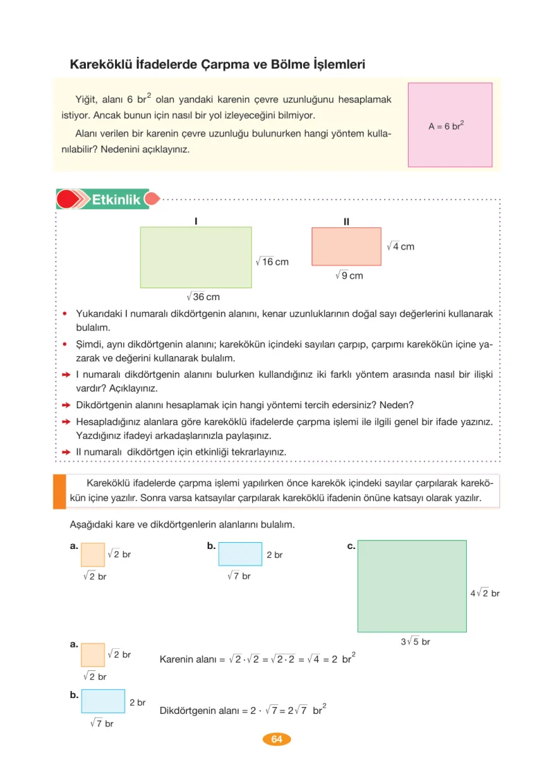 8. Sınıf Matematik Ders Kitabı Cevapları Berkay Yayınları Sayfa 64