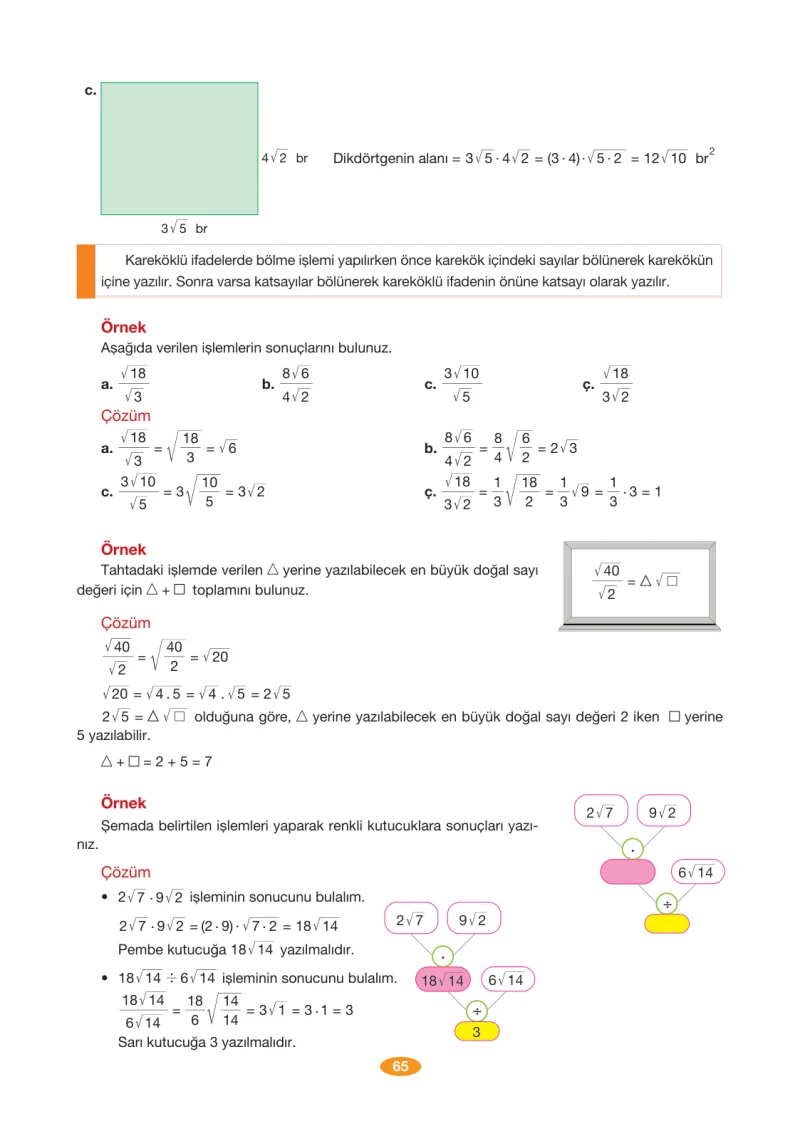 8. Sınıf Matematik Ders Kitabı Cevapları Berkay Yayınları Sayfa 65
