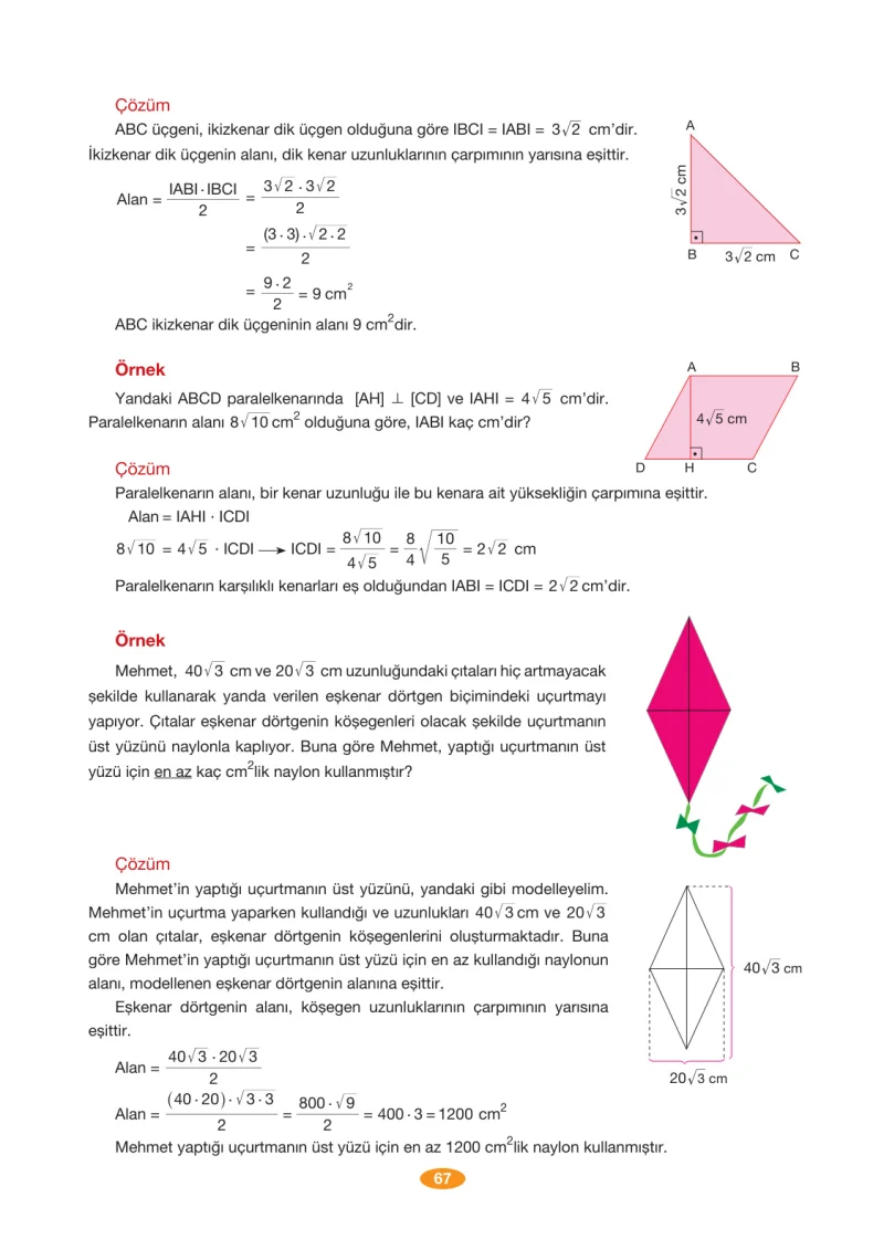 8. Sınıf Matematik Ders Kitabı Cevapları Berkay Yayınları Sayfa 67
