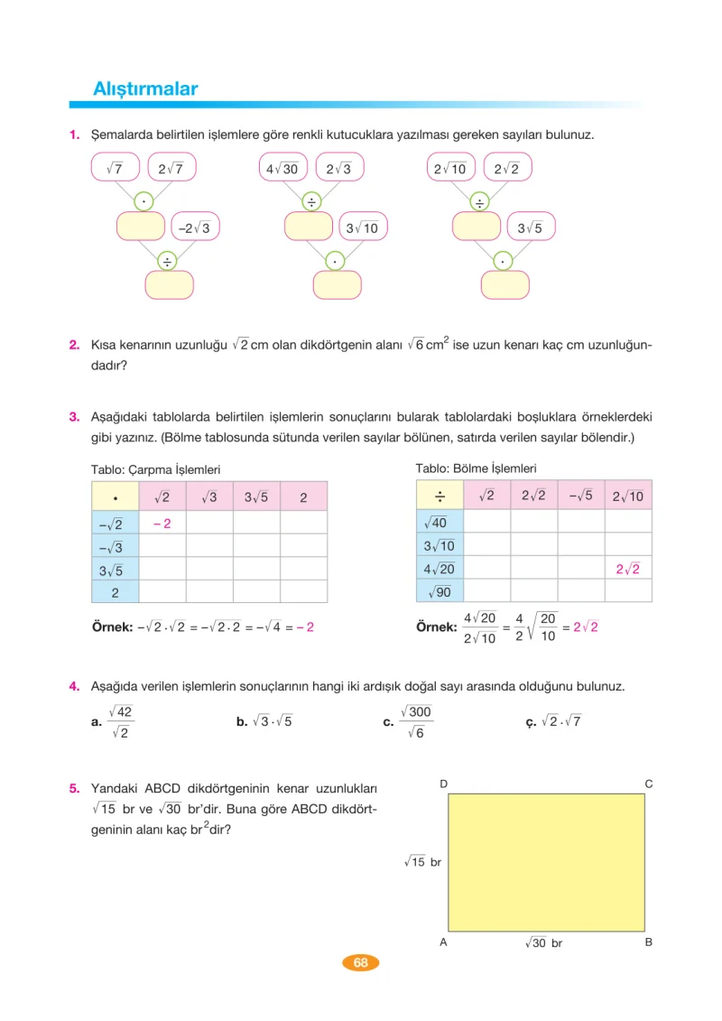 8. Sınıf Matematik Ders Kitabı Cevapları Berkay Yayınları Sayfa 68
