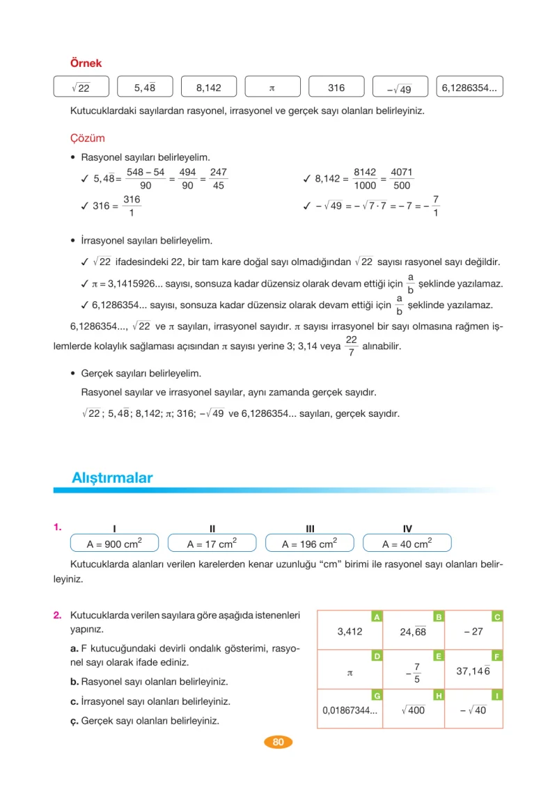 8. Sınıf Matematik Ders Kitabı Cevapları Berkay Yayınları Sayfa 80