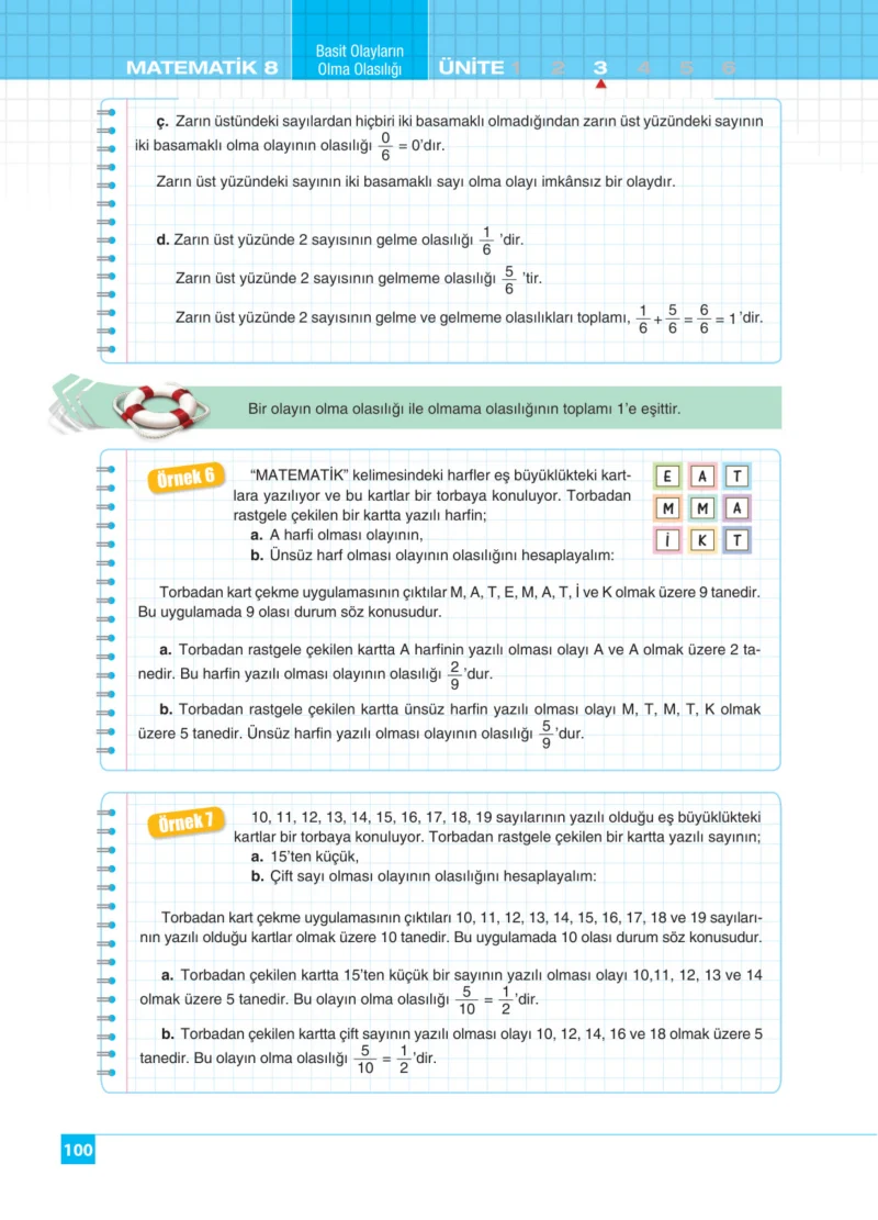 8. Sınıf Matematik Ders Kitabı Cevapları Koza Yayınları Sayfa 100