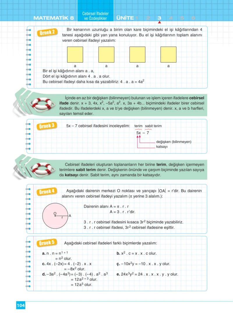 8. Sınıf Matematik Ders Kitabı Cevapları Koza Yayınları Sayfa 104