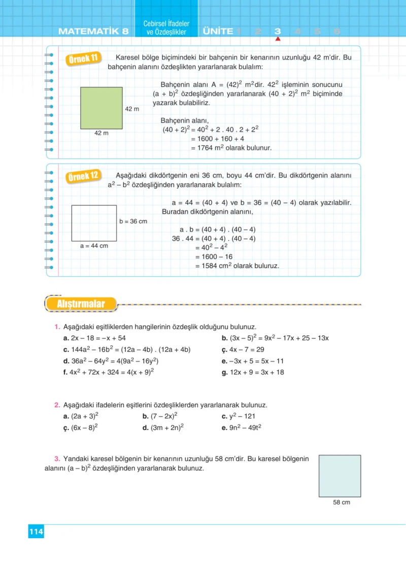 8. Sınıf Matematik Ders Kitabı Cevapları Koza Yayınları Sayfa 114