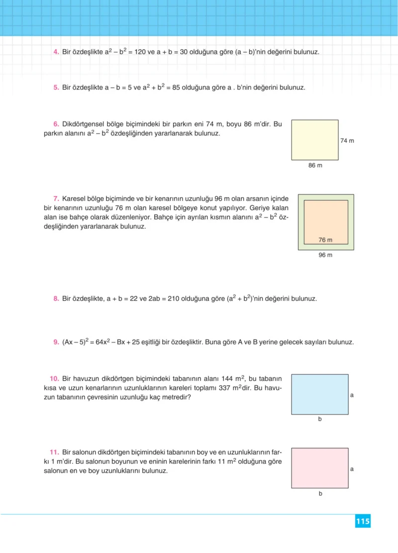 8. Sınıf Matematik Ders Kitabı Cevapları Koza Yayınları Sayfa 115
