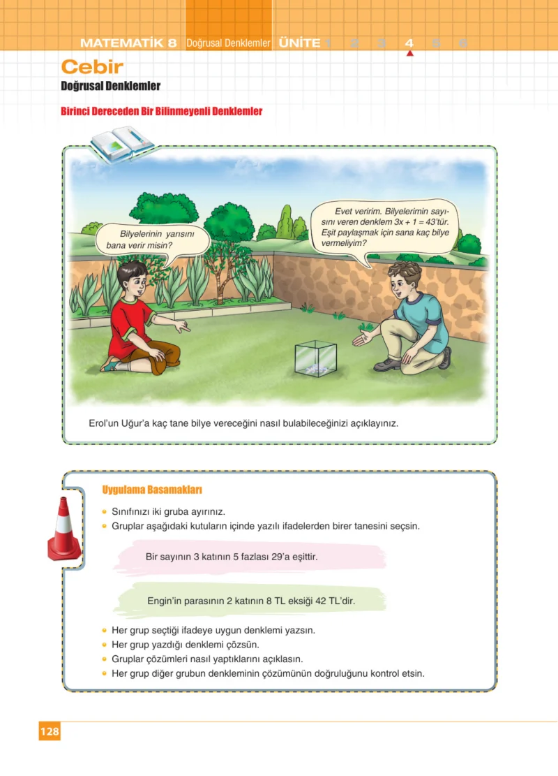 8. Sınıf Matematik Ders Kitabı Cevapları Koza Yayınları Sayfa 128