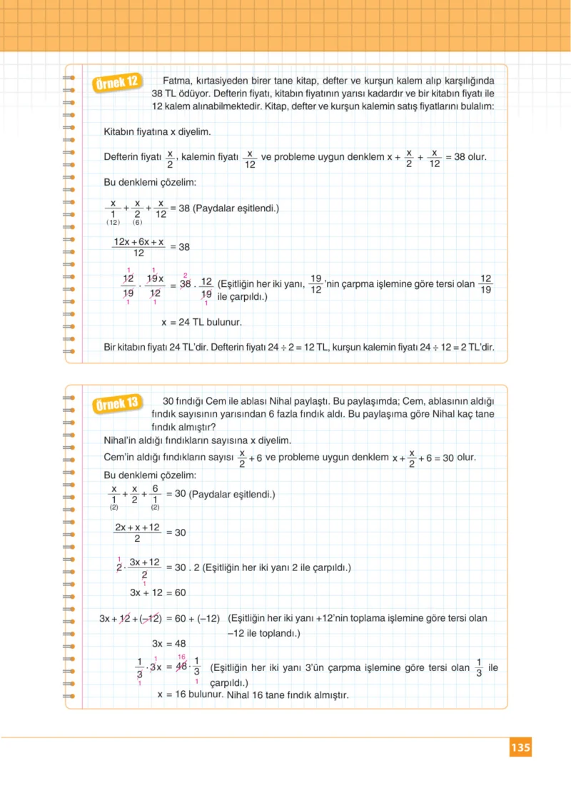 8. Sınıf Matematik Ders Kitabı Cevapları Koza Yayınları Sayfa 135