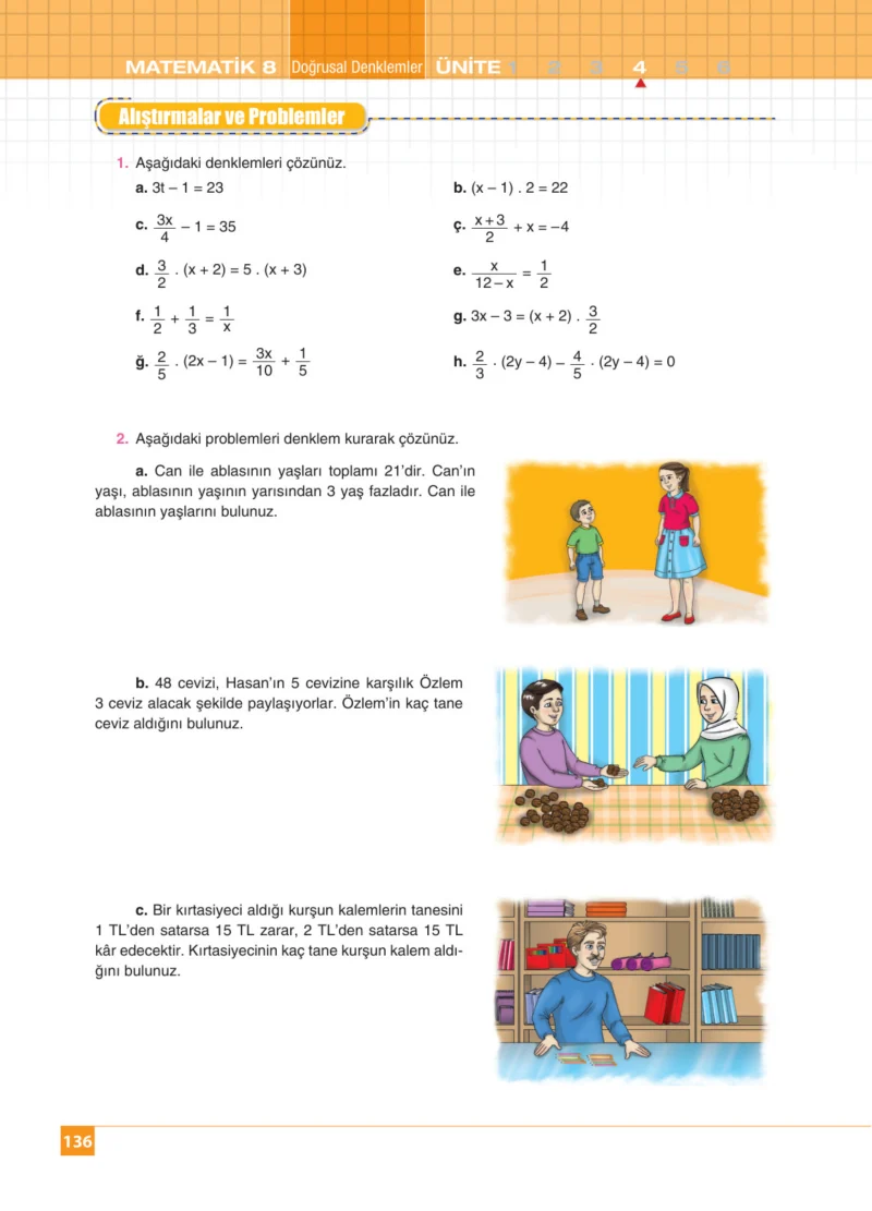 8. Sınıf Matematik Ders Kitabı Cevapları Koza Yayınları Sayfa 136