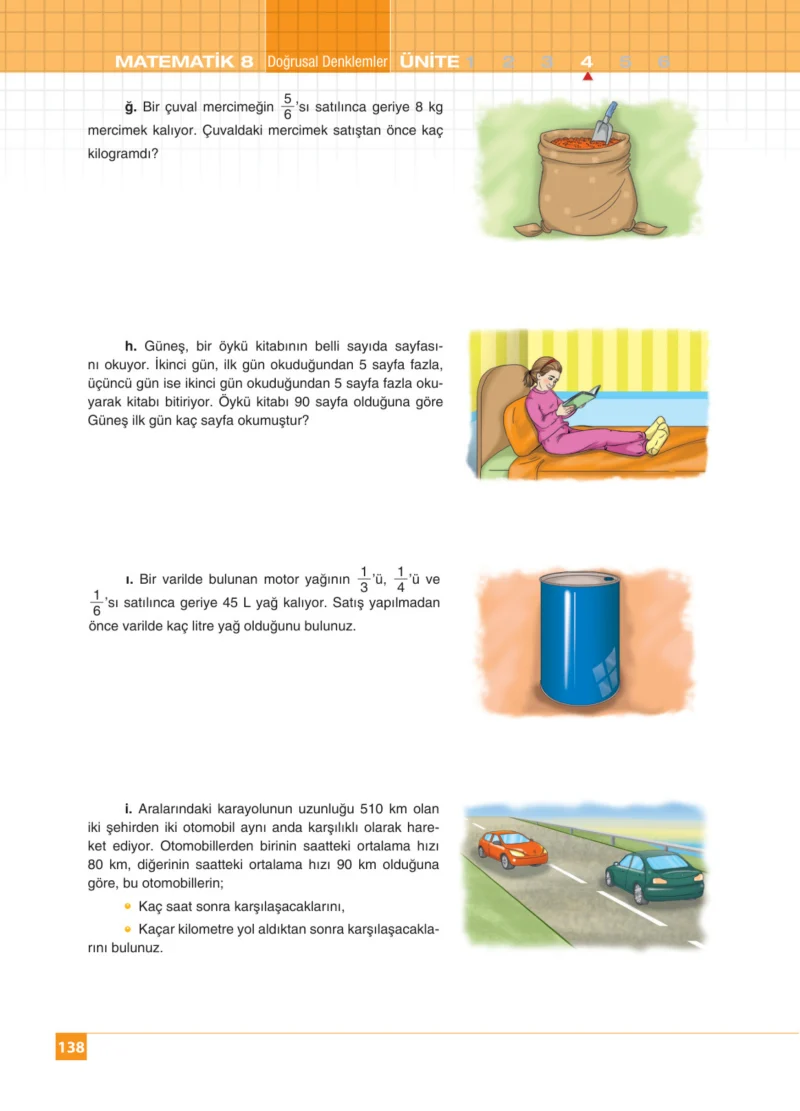8. Sınıf Matematik Ders Kitabı Cevapları Koza Yayınları Sayfa 138