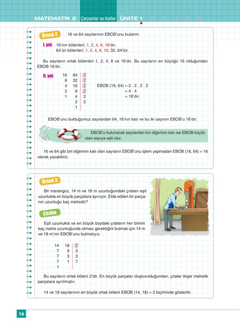 8. Sınıf Matematik Ders Kitabı Cevapları Koza Yayınları Sayfa 16