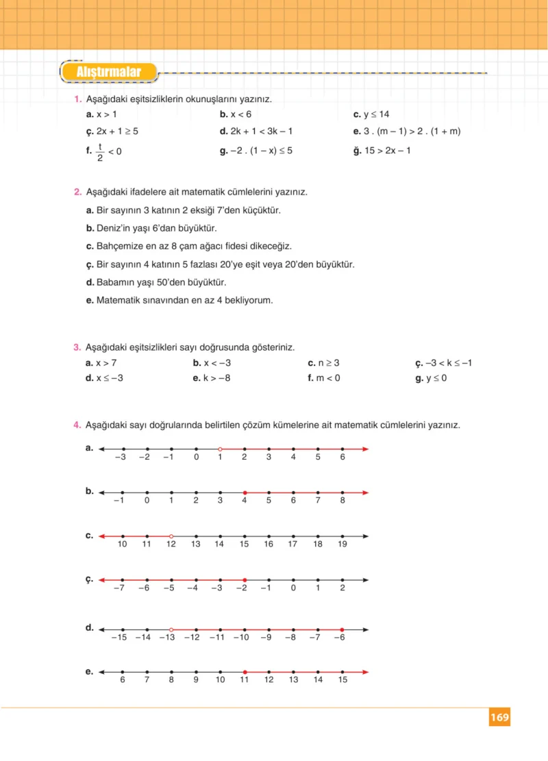 8. Sınıf Matematik Ders Kitabı Cevapları Koza Yayınları Sayfa 169