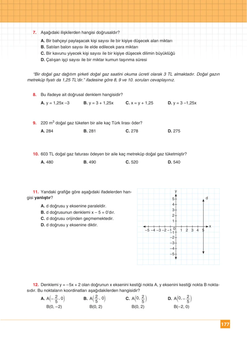 8. Sınıf Matematik Ders Kitabı Cevapları Koza Yayınları Sayfa 177