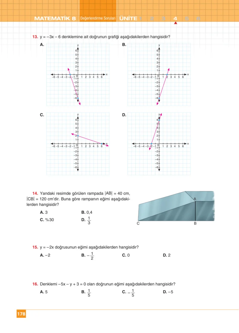 8. Sınıf Matematik Ders Kitabı Cevapları Koza Yayınları Sayfa 178