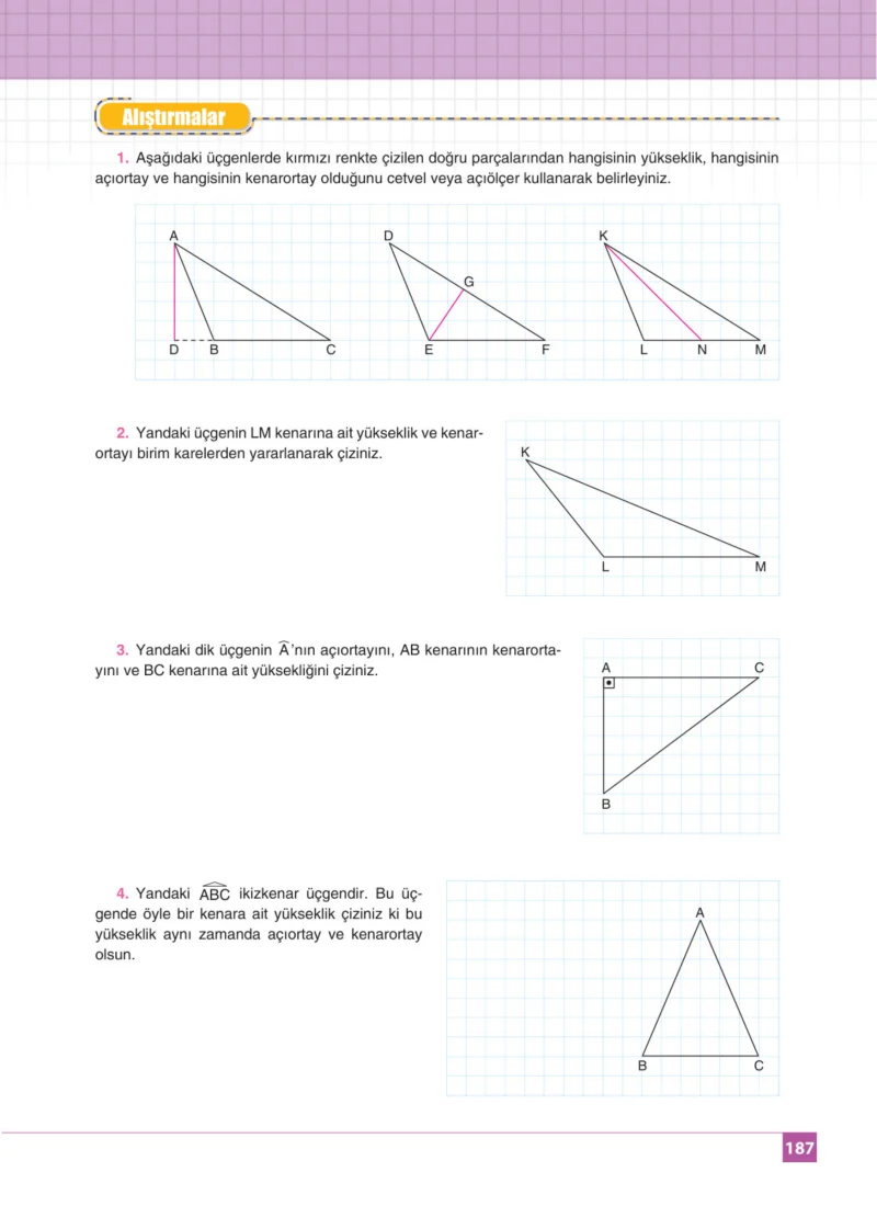 8. Sınıf Matematik Ders Kitabı Cevapları Koza Yayınları Sayfa 187