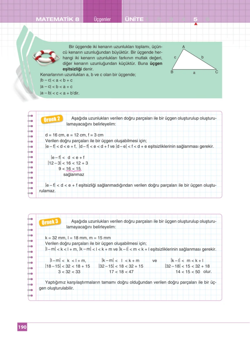 8. Sınıf Matematik Ders Kitabı Cevapları Koza Yayınları Sayfa 190