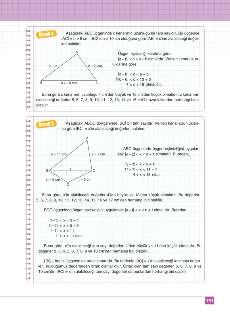 8. Sınıf Matematik Ders Kitabı Cevapları Koza Yayınları Sayfa 191