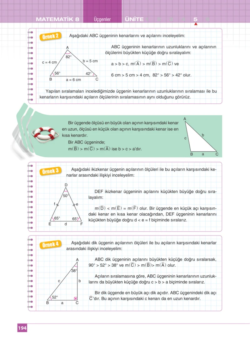 8. Sınıf Matematik Ders Kitabı Cevapları Koza Yayınları Sayfa 194