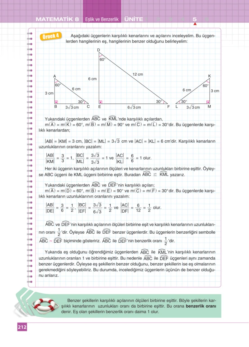 8. Sınıf Matematik Ders Kitabı Cevapları Koza Yayınları Sayfa 212