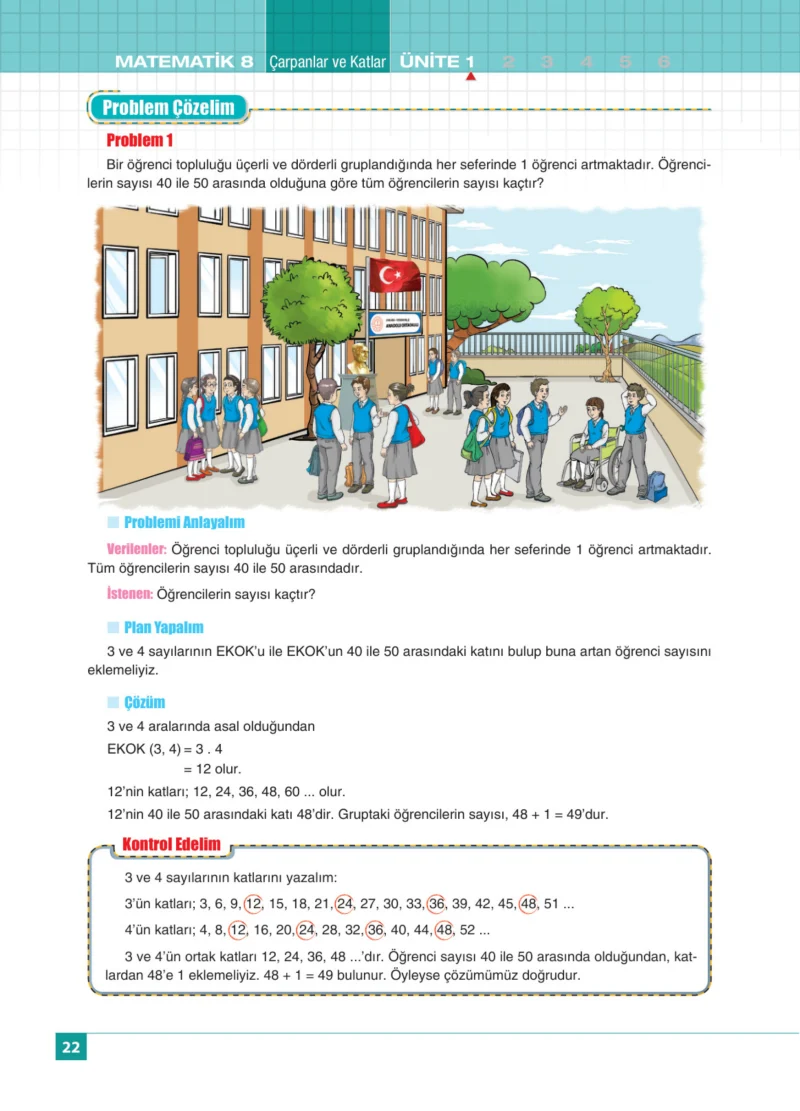 8. Sınıf Matematik Ders Kitabı Cevapları Koza Yayınları Sayfa 22