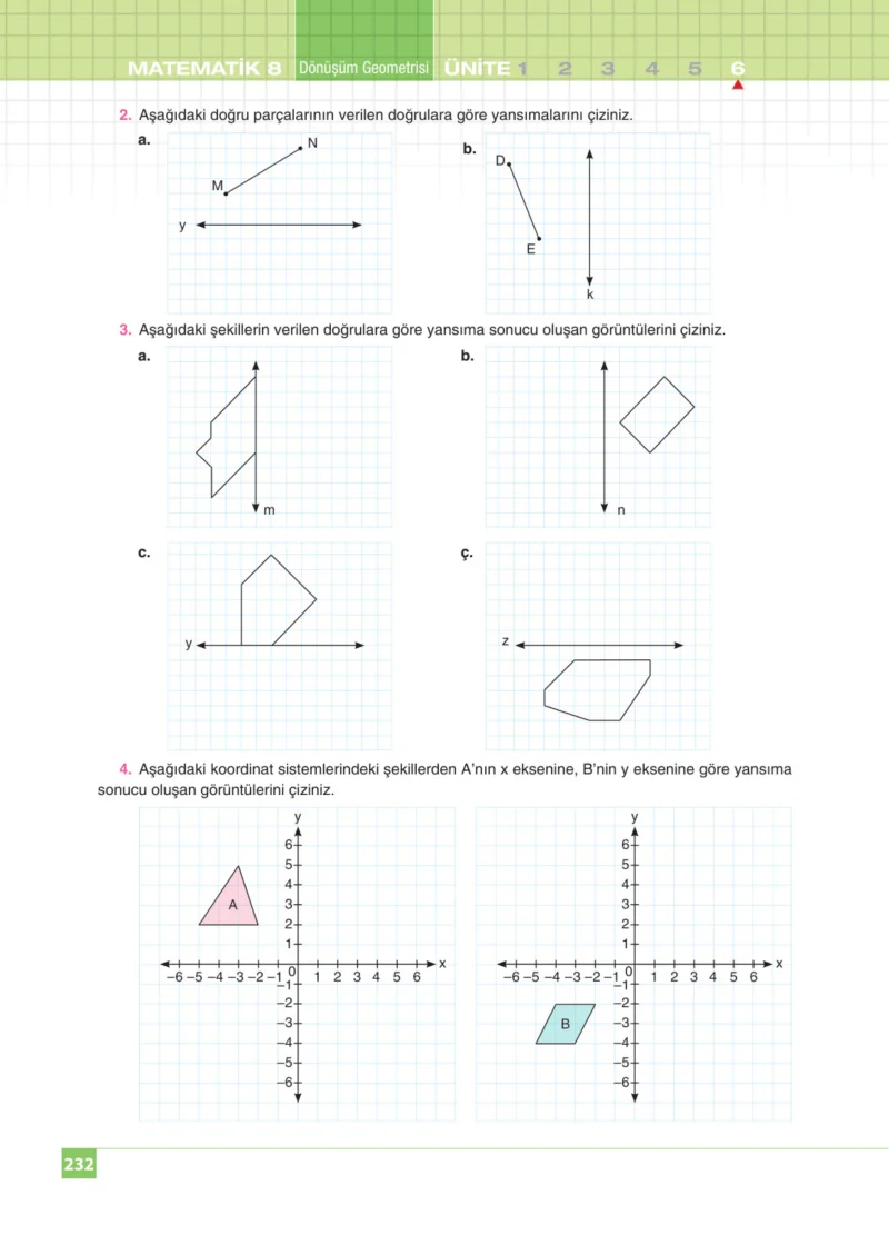 8. Sınıf Matematik Ders Kitabı Cevapları Koza Yayınları Sayfa 232