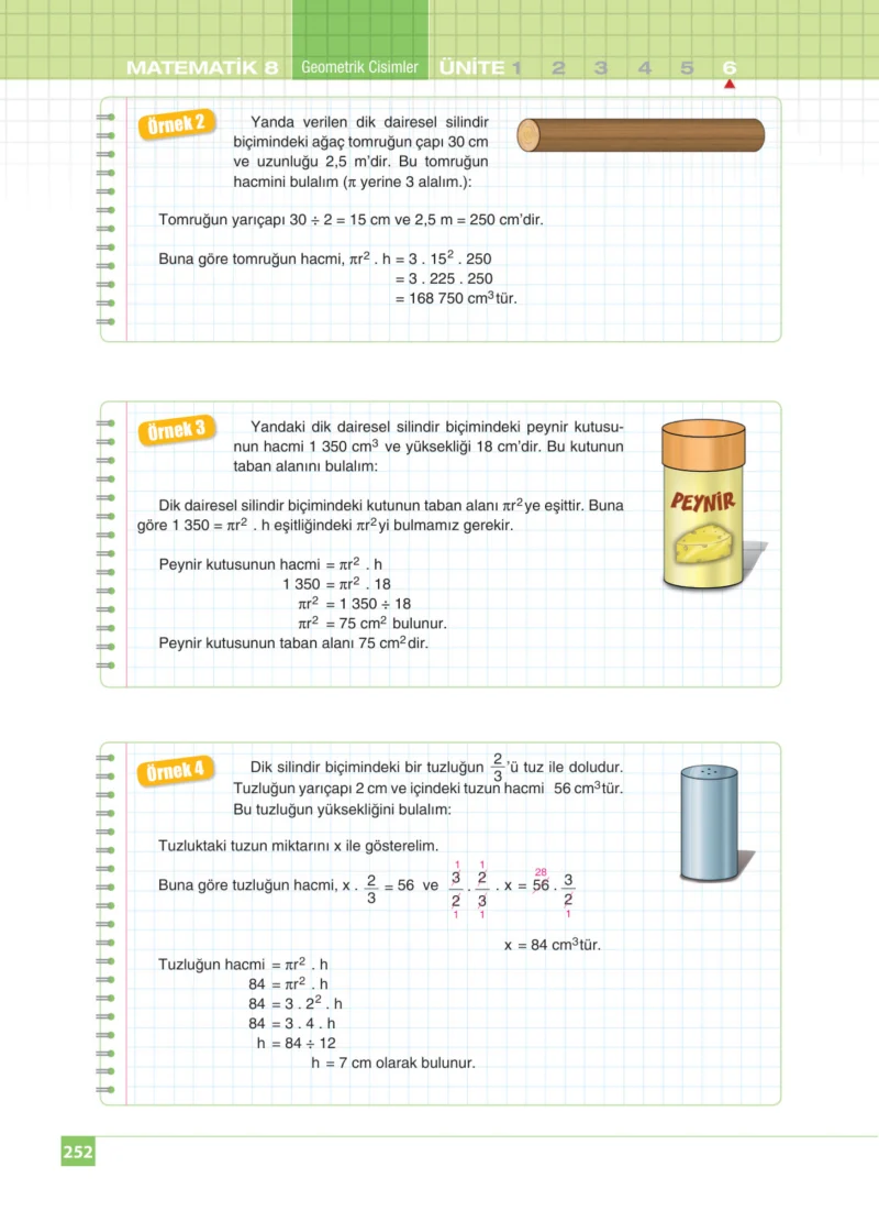 8. Sınıf Matematik Ders Kitabı Cevapları Koza Yayınları Sayfa 252